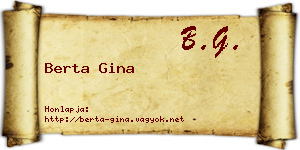 Berta Gina névjegykártya